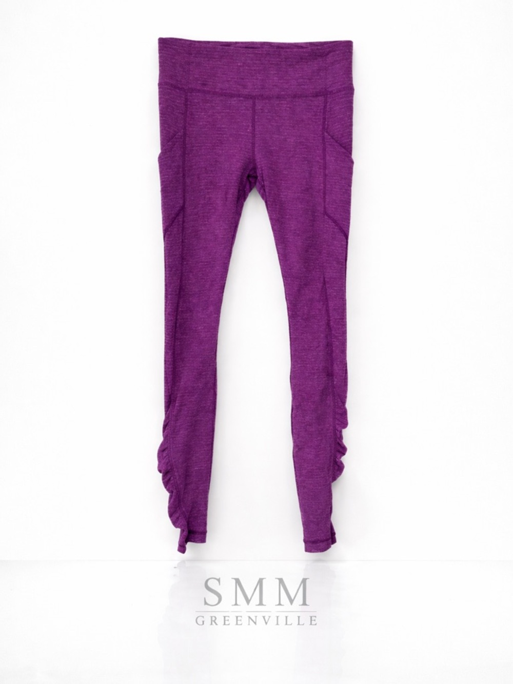 Lululemon Heathered Purple/Plum Ruched-Hem Leggings